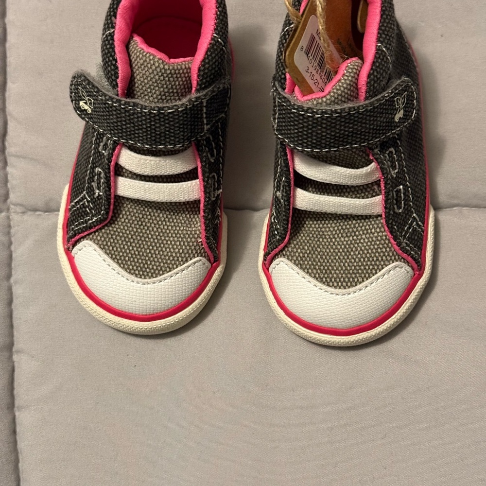 See Kai Run Charcoal and Pink Kids Sneakers